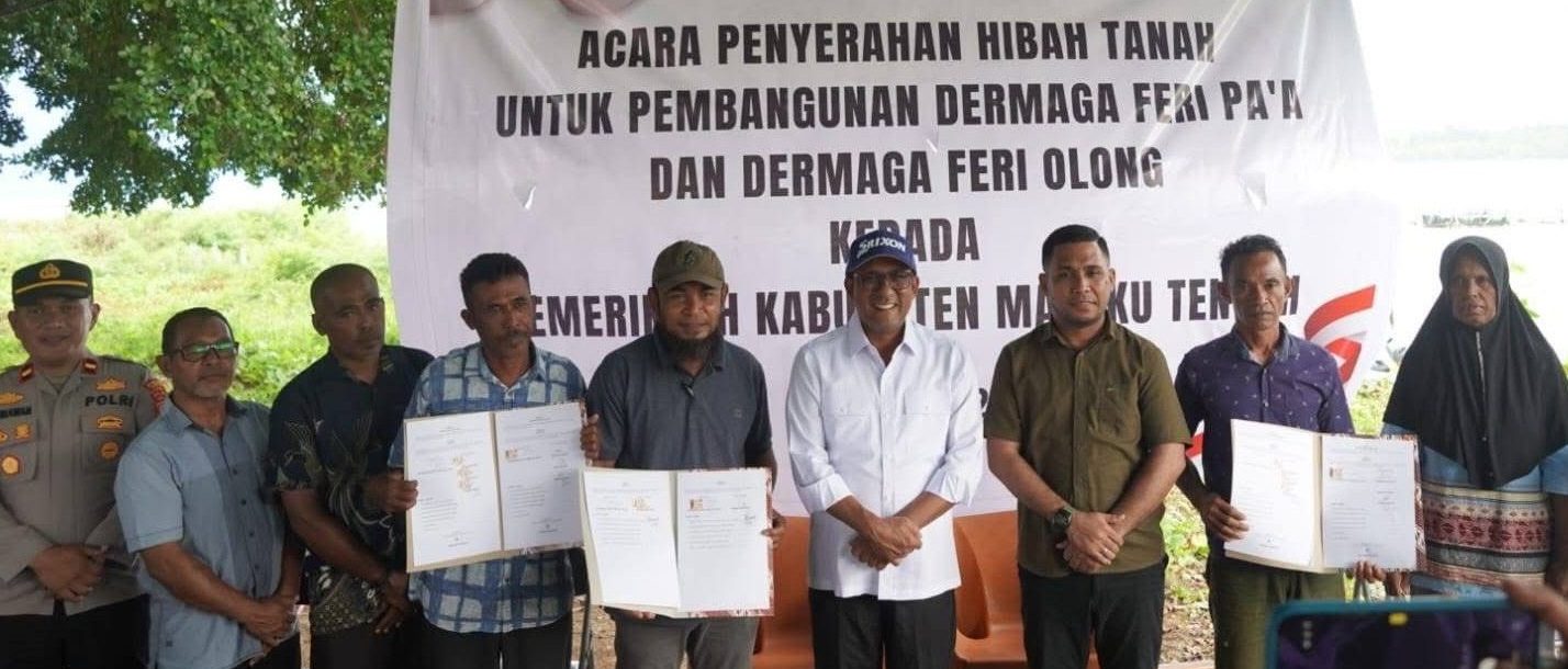 Bupati Zulkarnain Awat Amir Hadiri Penyerahan Hibah Tanah untuk Pembangunan Dermaga Feri Paa dan Ollong